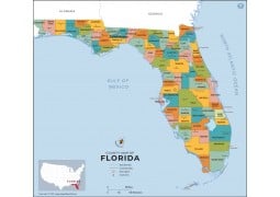 Florida County Map - Digital File