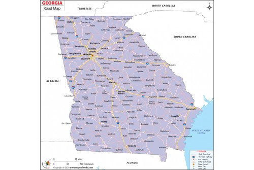 Georgia Road Map, USA
