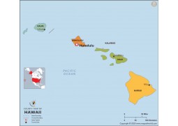 Hawaii County Map - Digital File