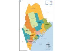 Maine County Map - Digital File