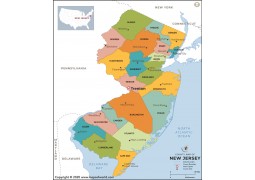 New Jersey County Map  - Digital File