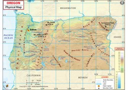 Physical Map of Oregon - Digital File