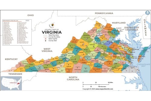 Virginia County Map 