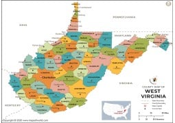 West Virginia County Map - Digital File