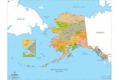 Alaska  Zip Code Map With Counties
