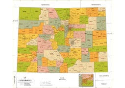 Colorado Zip Code Map With Counties - Digital File