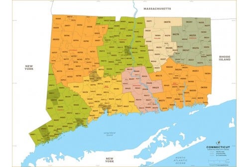 Connecticut Zip Code Map With Counties