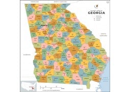 Georgia County Map - Digital File