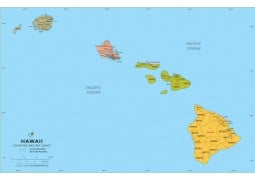Hawaii Zip Code Map With Counties - Digital File