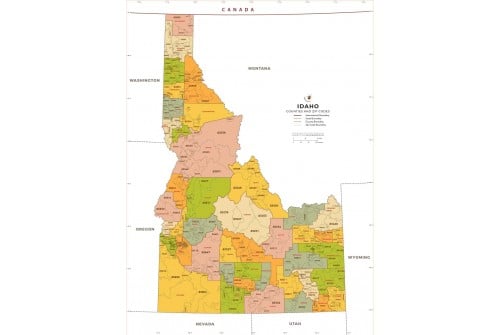 Idaho Zip Code Map With Counties