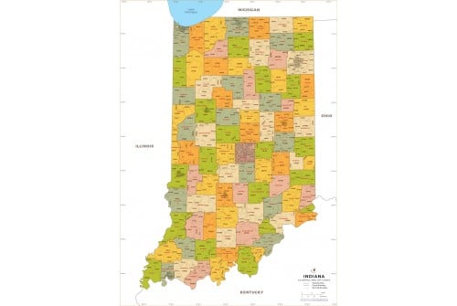 Indiana Zip Code Map With Counties