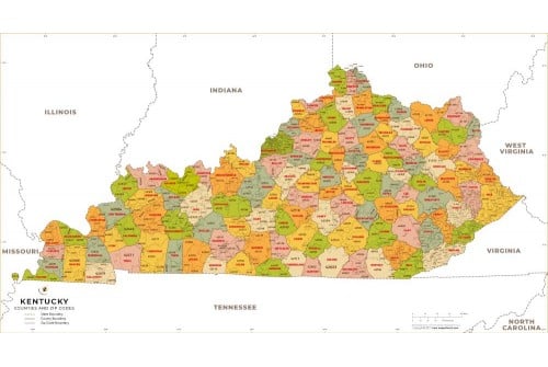 Kentucky Zip Code Map With Counties