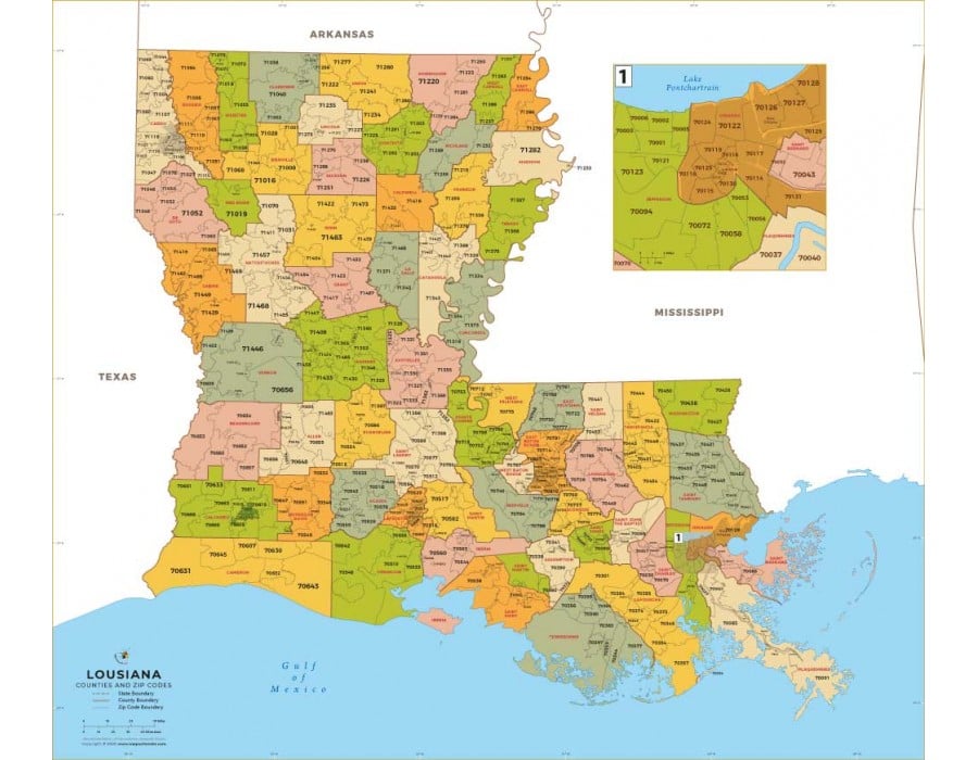 Large detailed roads and highways map of Louisiana state with all cities, Louisiana state, USA, Maps of the USA