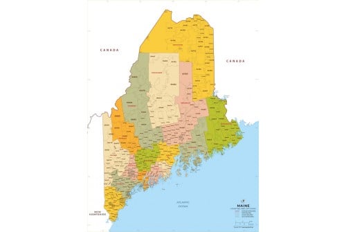 Maine Zip Code Map With Counties