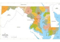 Maryland Zip Code Map With Counties - Digital File