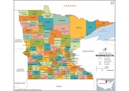 Minnesota County Map - Digital File