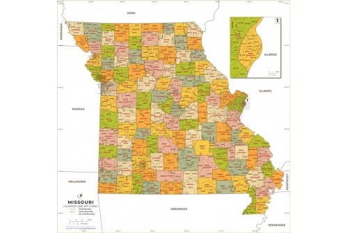 Missouri Zip Code Map With Counties