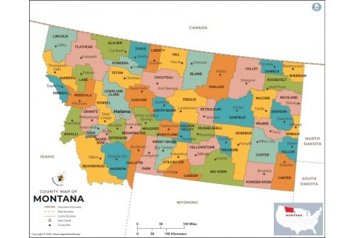 Montana County Map 