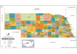 Nebraska County Map - Digital File