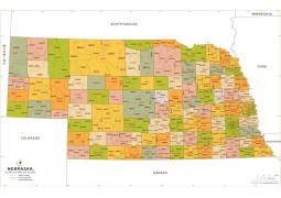 Nebraska Zip Code Map With Counties - Digital File