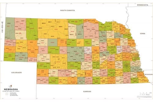 Nebraska Zip Code Map With Counties