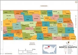 North Dakota County Map - Digital File