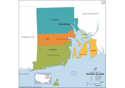 Rhode Island County Map - Digital File