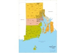 Rhode Island Zip Code Map With Counties - Digital File
