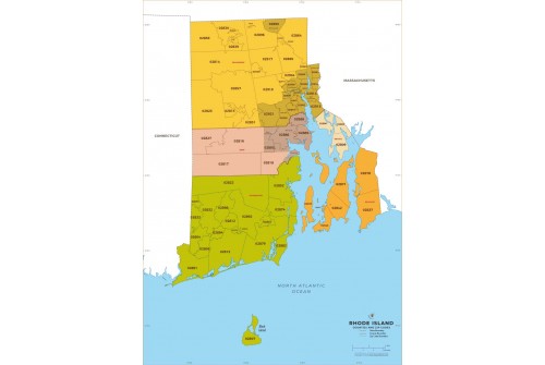 Rhode Island Zip Code Map With Counties