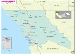 San Luis Obispo County Map - Digital File