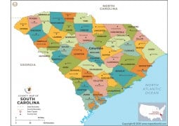 South Carolina County Map - Digital File