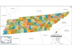 Tennessee County Map  - Digital File