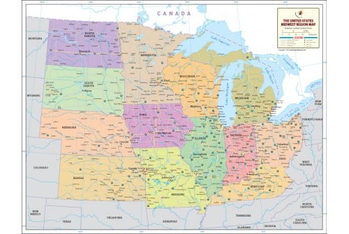 Map of Midwestern United States