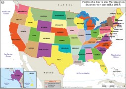 Politische Landkarte der USA (Political Map of the United States) - Digital File