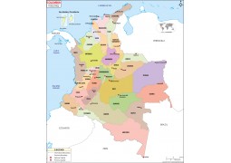Colombia Political Map  - Digital File