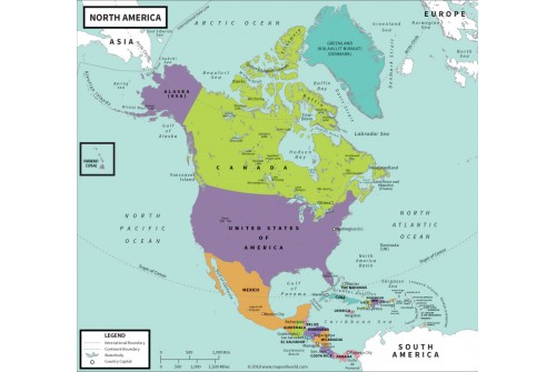 North America Political-Map Vivid
