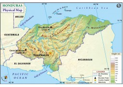 Honduras Physical Map - Digital File