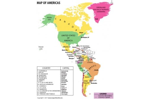 Map of Americas