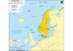 Scandinavian Countries Map - Digital File