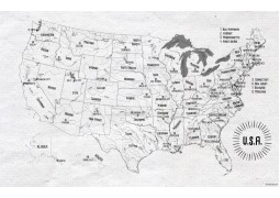 USA Hand Drawn Map Poster - Digital File