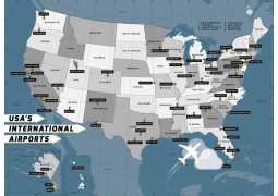 USA International Airports  Map - Digital File