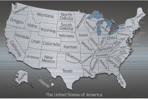 USA Metal Map