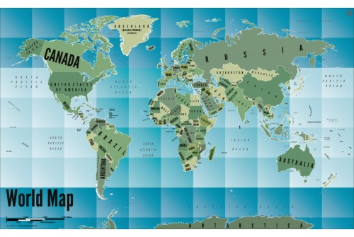 World Map Art-Gradient 