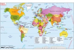 Large World Political Deutsch Map - Digital File