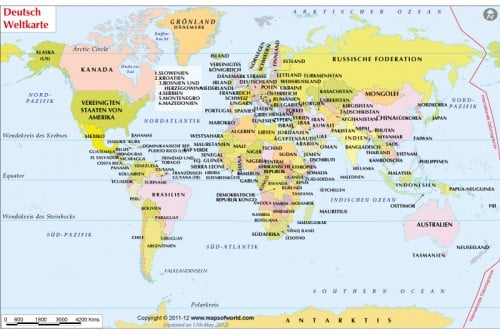 Deutsch Weltkarte (German World Map)