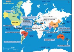 World Map - World Popular Festivals - Digital File