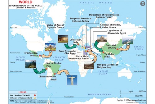 Seven Wonders World Map