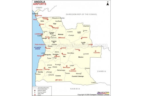 Angola Airports Map