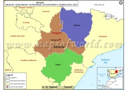Aragon Map, Spain - Digital File