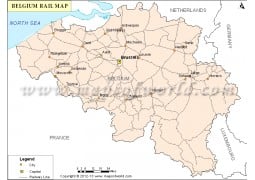 Belgium Rail Map - Digital File